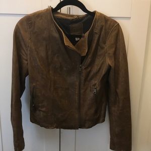 Vintage style Leather biker jacket